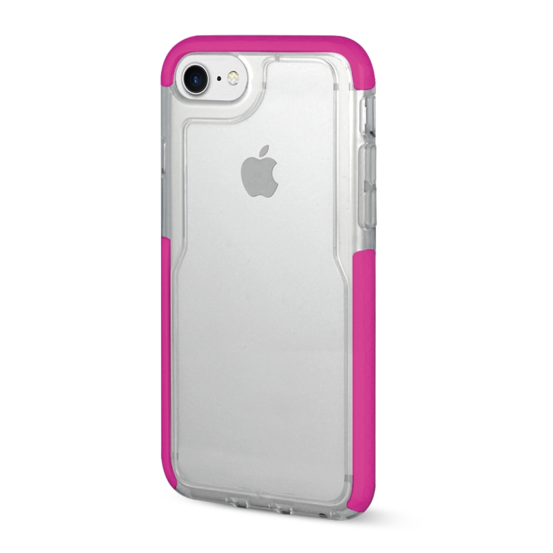 AREA Custodia cover per iPhone 6 / 6S / 7 Area X-Force trasparente con bumper rosa